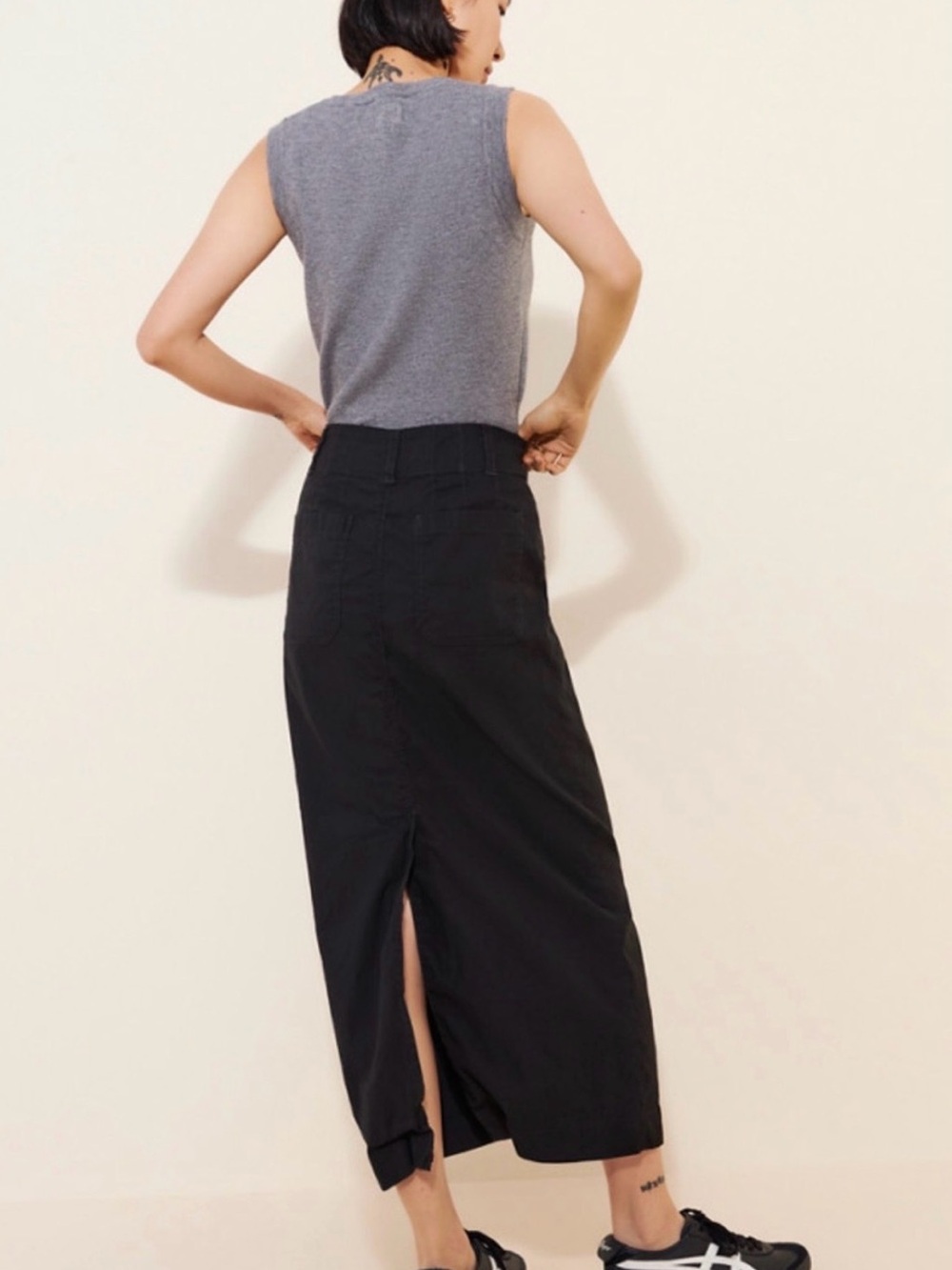 Maeve x Anthropologie Colette  Black Maxi Pencil Utility Skirt